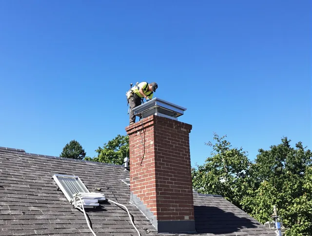 Homestead Chimney Sweep technician measuring a chimney cap in Homestead, FL