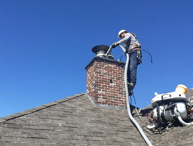 Dedicated Homestead Chimney Sweep team member cleaning a chimney in Homestead, FL