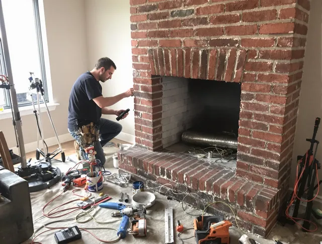 Homestead Chimney Sweep specialist finalizing chimney liner service in Homestead, FL