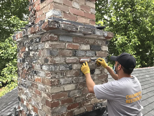 In-progress chimney restoration by Homestead Chimney Sweep in Homestead, FL