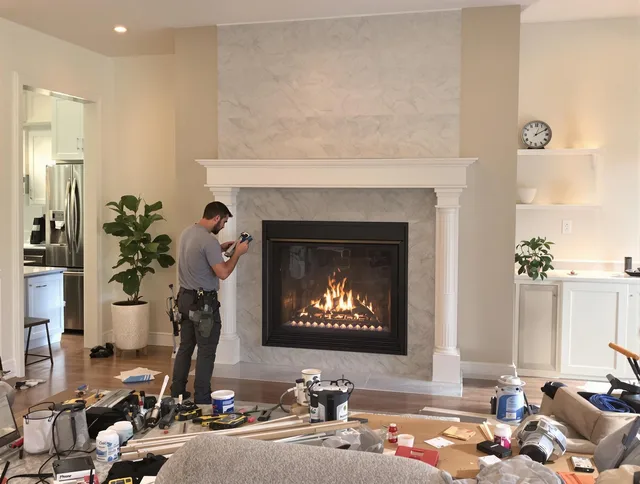 Newly installed fireplace by Homestead Chimney Sweep in Homestead, FL